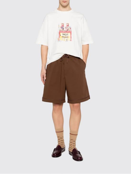 26SS 드롤드무슈 반팔 티셔츠 KTS307CO002OW OFF White - DROLE DE MONSIEUR