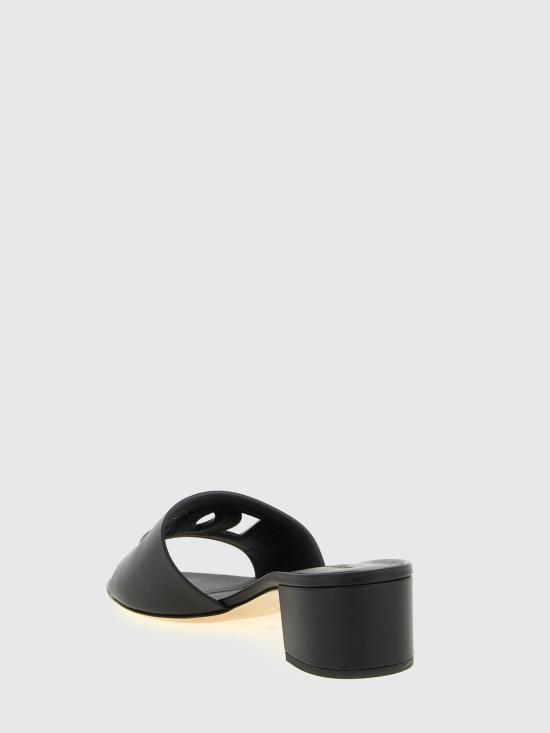 26SS 돌체앤가바나 DG 로고 카프스킨 슬라이더 CR1755AY329 80999 Black - DOLCE & GABBANA