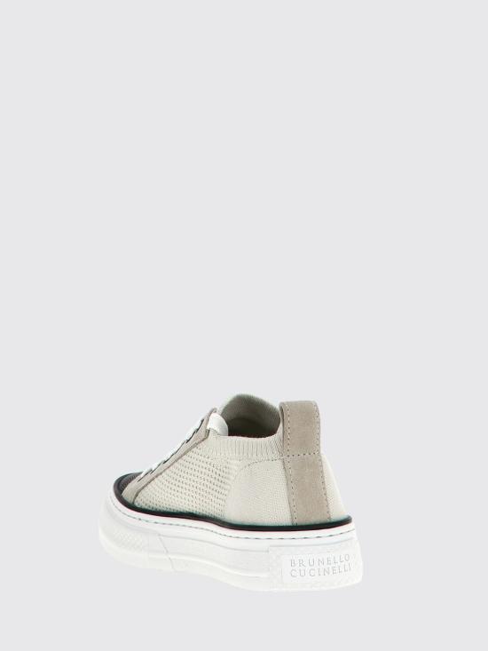 26SS 브루넬로 쿠치넬리 프레셔스 토 코튼 니트 & 스웨이드 스니커즈 MZ35G2650 C9588 Multicolor - BRUNELLO CUCINELLI