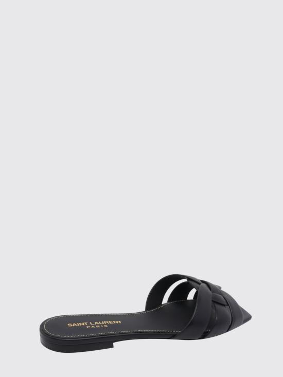 26SS 생로랑 스무스 레더 트리뷰트 플랫 뮬 571952BDA00 1000 Black - SAINT LAURENT