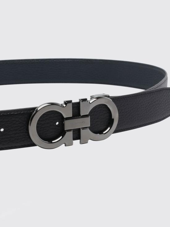 26SS 살바토레 페라가모 가죽 벨트 679710 687611 BLUE MARINE Blue - SALVATORE FERRAGAMO