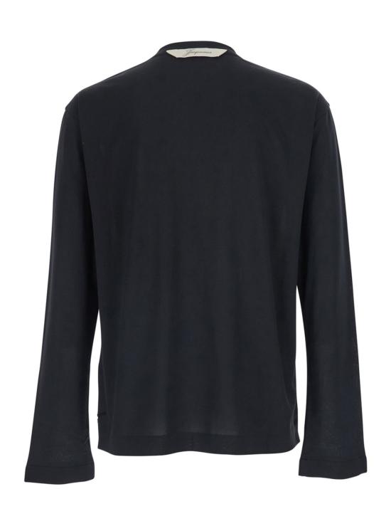  자크뮈스 긴팔 티셔츠 르 티셔츠 롱 카레 ML 티 블랙 - JACQUEMUS