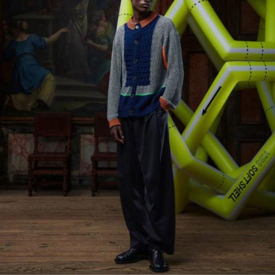  헨릭 빕스코브 가디건 Henrik Vibskov Abundance 카디건 블랙 화이트 데님 - HENRIK VIBSKOV