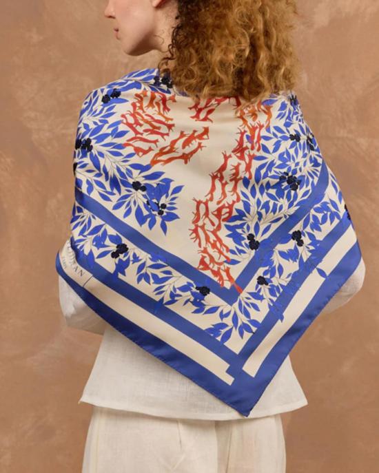  프티장 파리 머플러/스카프 쁘띠장 파리 실크 까르 스카프 파 드 도 - PETITJEAN PARIS