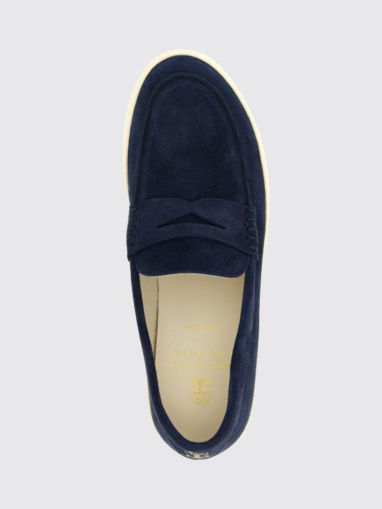26SS 브루넬로 쿠치넬리 스웨이드 로퍼 스니커즈 MZUSOLP312 C8862 Blue - BRUNELLO CUCINELLI
