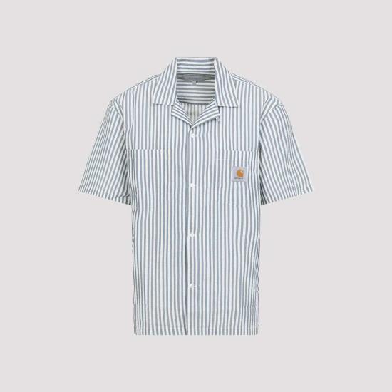  칼하트 탑 카하트 레벨 셔츠 레벨 스트라이프 블루 리버 왁스 - CARHARTT