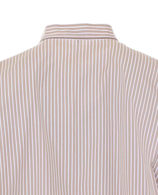  브루넬로 쿠치넬리 탑 Brunello Cucinelli 스트라이프 셔츠 베이지 - BRUNELLO CUCINELLI