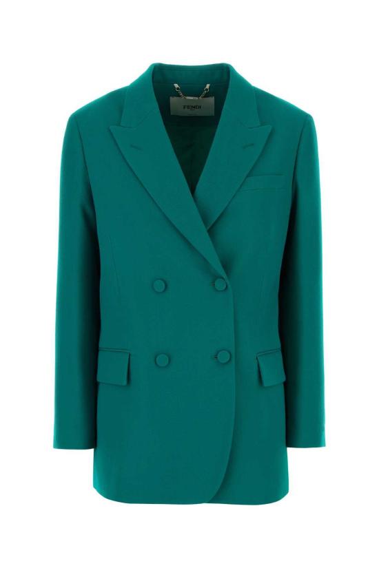  펜디 수트 자켓 터콰이즈 그랑 드 푸드르 블레이저 터콰이즈