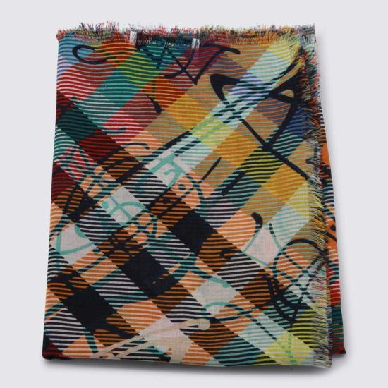  비비안웨스트우드 머플러/스카프 비비안 웨스트우드 울 체크 스카프 레드