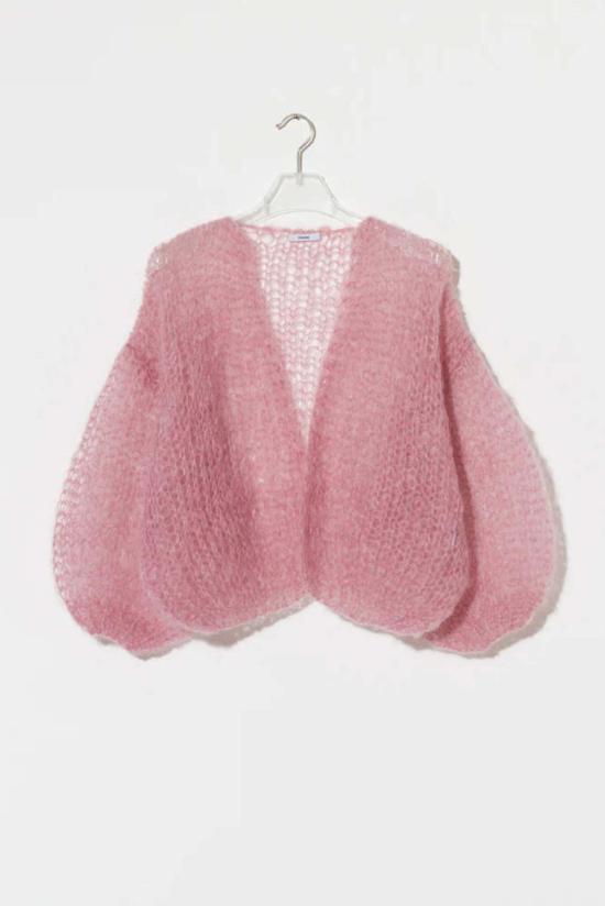  마이아미 봄버 자켓 모헤어 로즈 봄버 가디건 잉글리시 로즈