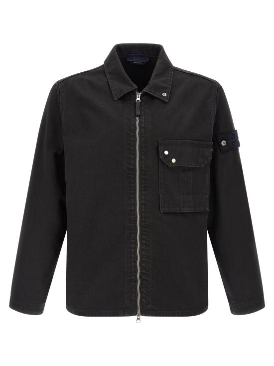 26SS 스톤 아일랜드 가죽 자켓 L1S14 1200002 S0J24 V0029 BLACK DOM