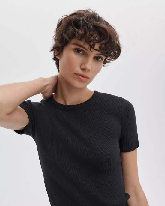  메이블앤모스 반팔 티셔츠 Rag & Bone The Essential Rib Crew 티셔츠 - MABEL AND MOSS