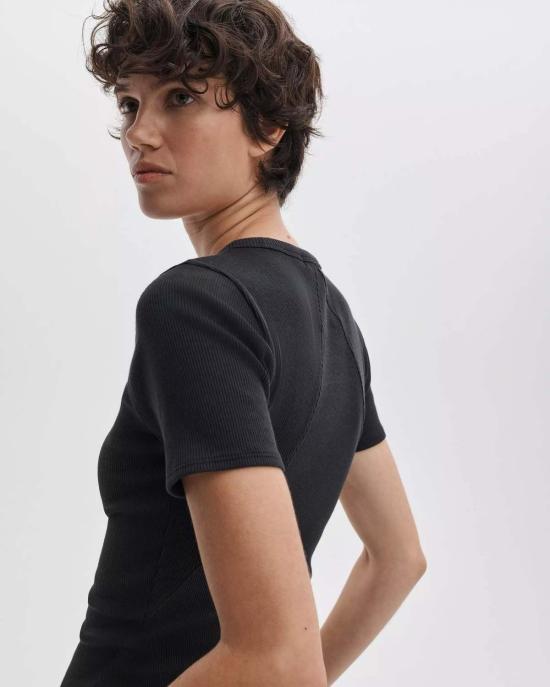  메이블앤모스 반팔 티셔츠 Rag & Bone The Essential Rib Crew 티셔츠 - MABEL AND MOSS