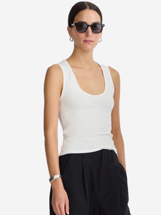  어피스 어파트 민소매 티셔츠 우리 로우 컷 탱크 - APIECE APART