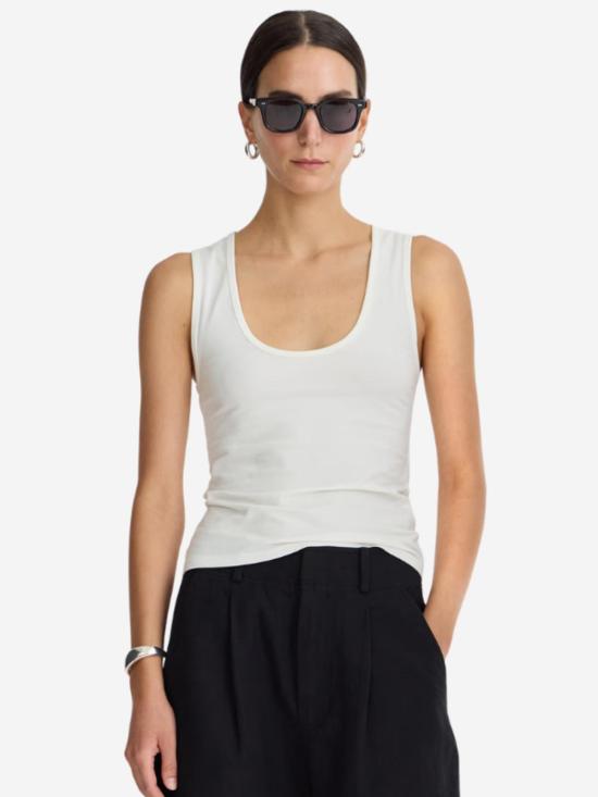  어피스 어파트 민소매 티셔츠 우리 로우 컷 탱크 - APIECE APART