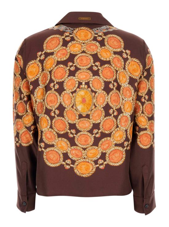  베르사체 블라우스 프린트 셔츠 룩 62 브라운 셔츠 - VERSACE