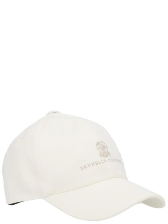  브루넬로 쿠치넬리 모자 로고가 있는 흰색 야구 - BRUNELLO CUCINELLI