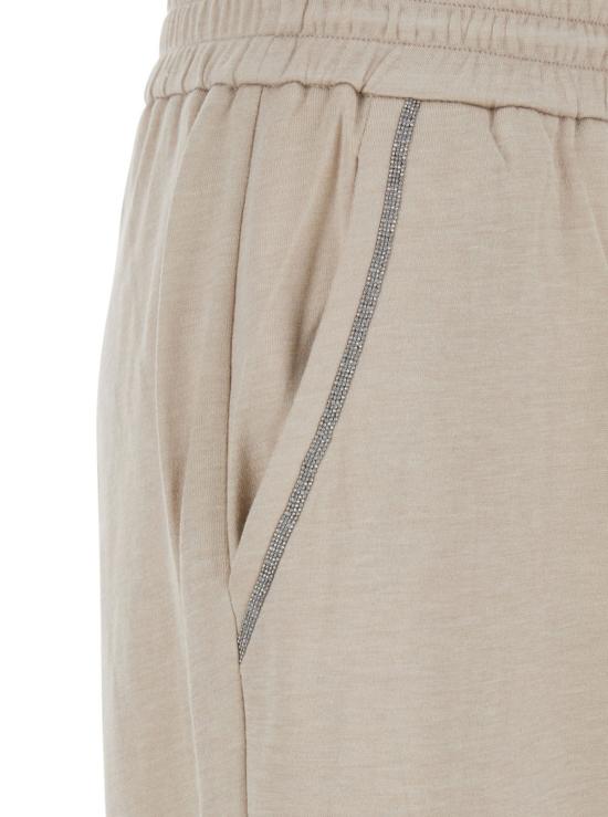  브루넬로 쿠치넬리 팬츠 코튼/실크 혼방 베이지  (엘라스틱 허리밴드) - BRUNELLO CUCINELLI