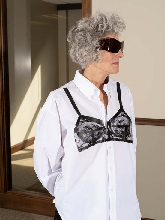  바퀘라 블라우스 Vaquera Trompe L'oeil 브라 버튼다운 탑