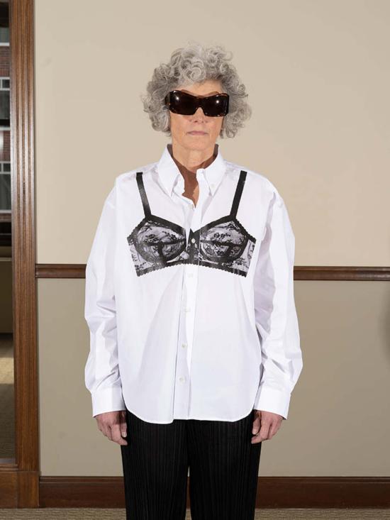  바퀘라 블라우스 Vaquera Trompe L'oeil 브라 버튼다운 탑 - VAQUERA