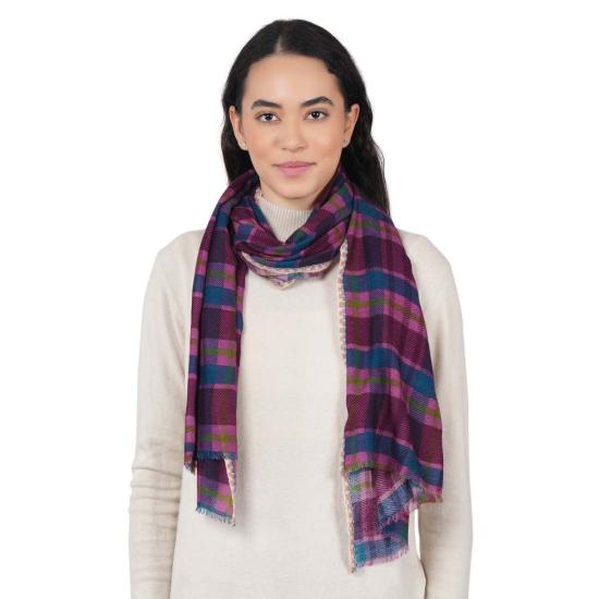  Vismaya 머플러/스카프 비스마야 하이랜드 체크 스카프 마젠타 - OTHER BRANDS