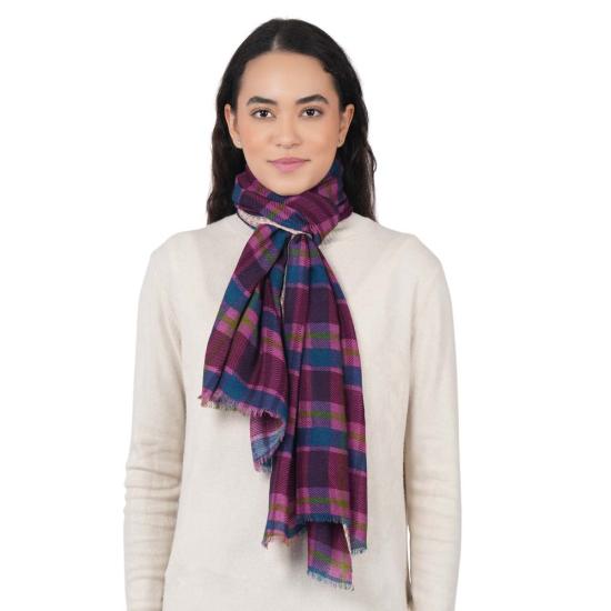  Vismaya 머플러/스카프 비스마야 하이랜드 체크 스카프 마젠타 - OTHER BRANDS