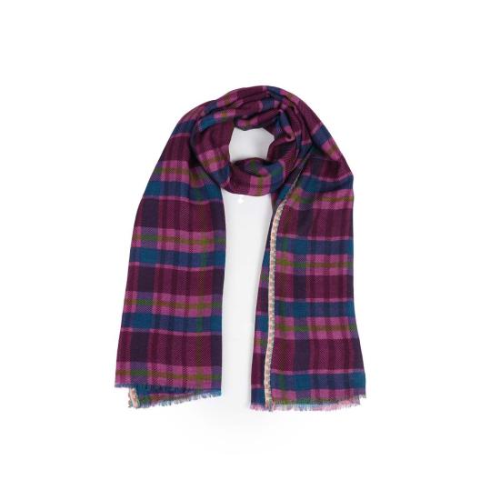  Vismaya 머플러/스카프 비스마야 하이랜드 체크 스카프 마젠타