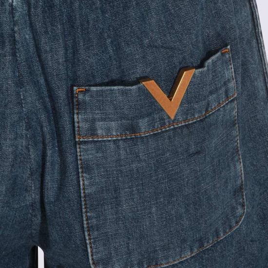  발렌티노 가라바니 데님 숏팬츠 Valentino 미디엄 데님 Vlogo 반바지 미디엄 블루 - VALENTINO GARAVANI