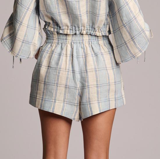  헤브론 숏팬츠 미라  블루 체크 - HEVRON