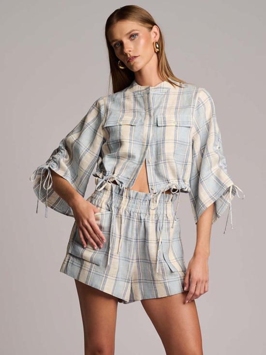  헤브론 숏팬츠 미라  블루 체크 - HEVRON