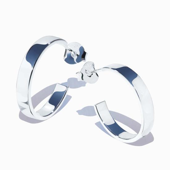  밍유왕 이어링 밍위왕 고리형 귀걸이 은색 - MING YU WANG