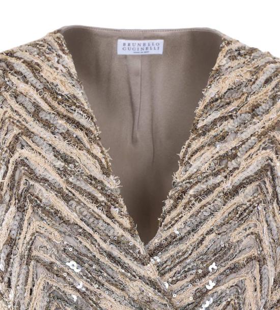  브루넬로 쿠치넬리 베스트 데즐링 쉐브론 질레 베이지 - BRUNELLO CUCINELLI