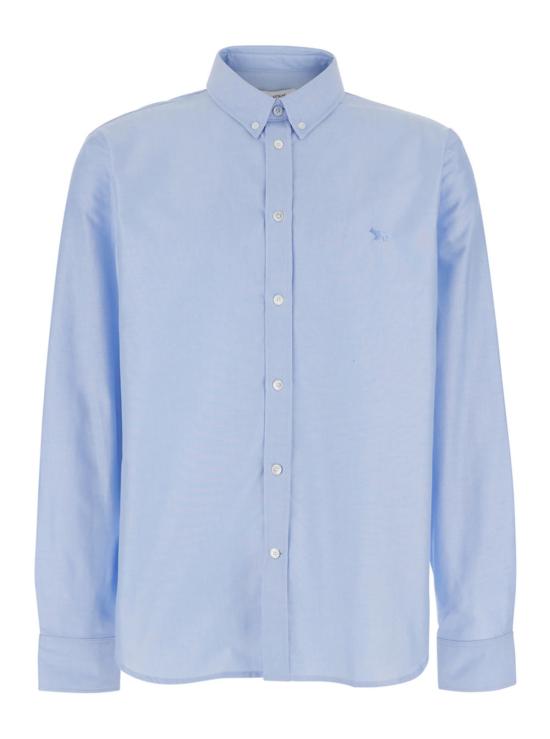  메종키츠네 탑 메종 키츠네 프로필 폭스 캐주얼 셔츠 라이트 블루