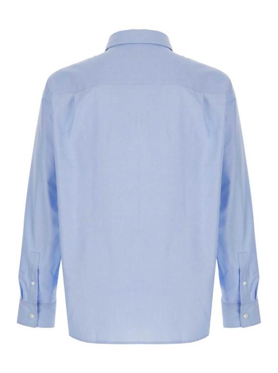  메종키츠네 탑 메종 키츠네 프로필 폭스 캐주얼 셔츠 라이트 블루 - MAISON KITSUNE