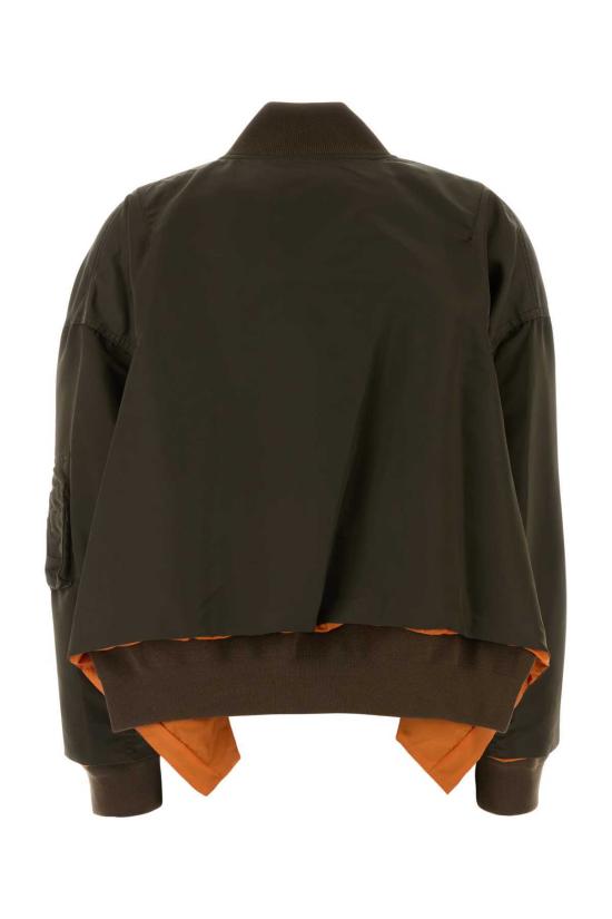  사카이 봄버 자켓 올리브 그린 나일론 봄버 재킷 (올리브 그린) - SACAI