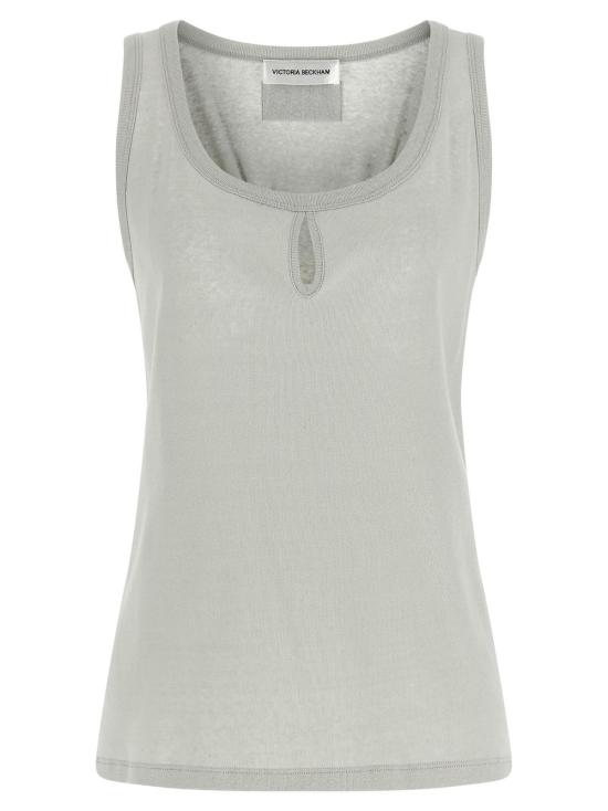  빅토리아 베컴 블라우스 스플릿 탱크탑 그레이