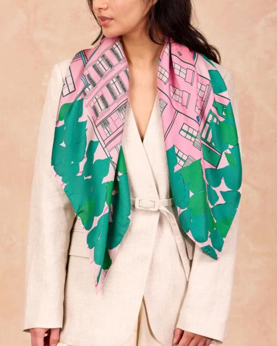  프티장 파리 머플러/스카프 쁘띠장 파리 실크 까레 스카프 몽마르트르 - PETITJEAN PARIS