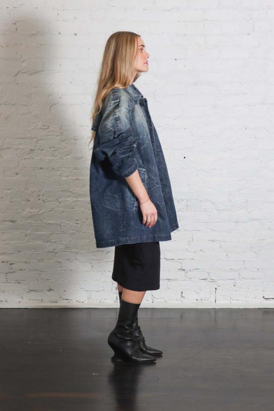  마르지엘라 데님 자켓 메종  다크 워시드 블루 데님 재킷 - MAISON MARGIELA