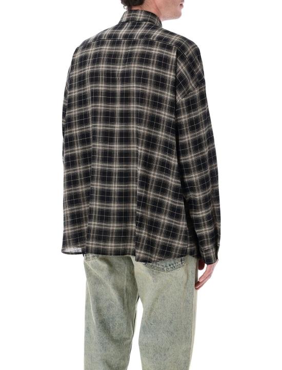  선플라워 탑 스테이블 루즈핏 린넨 셔츠 블랙 - SUNFLOWER