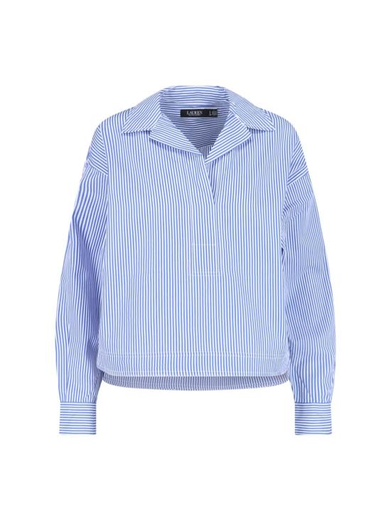  랄프 로렌 탑 스트라이프 셔츠 블루