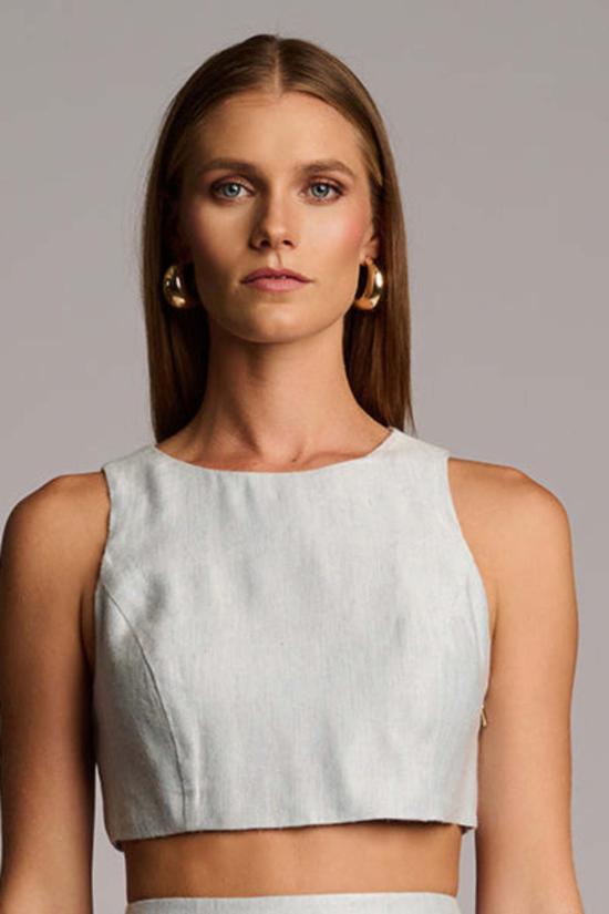  헤브론 블라우스 테렐 탑 블루 샴브레이