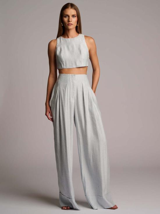  헤브론 블라우스 테렐 탑 블루 샴브레이 - HEVRON