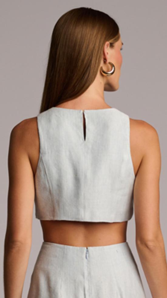  헤브론 블라우스 테렐 탑 블루 샴브레이 - HEVRON