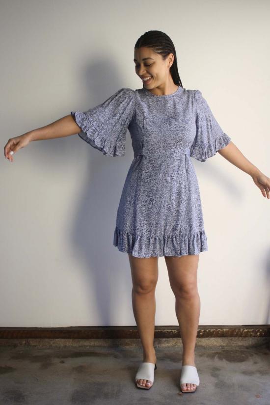  머틀 숏 원피스 베벌리 미니 네이비 컨페티