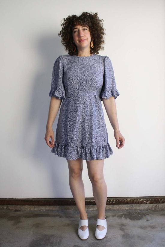  머틀 숏 원피스 베벌리 미니 네이비 컨페티 - MYRTLE