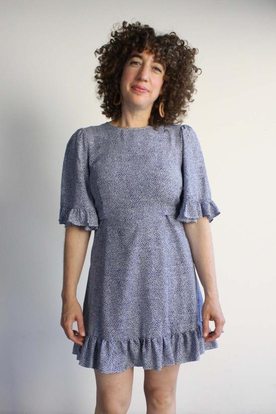  머틀 숏 원피스 베벌리 미니 네이비 컨페티 - MYRTLE