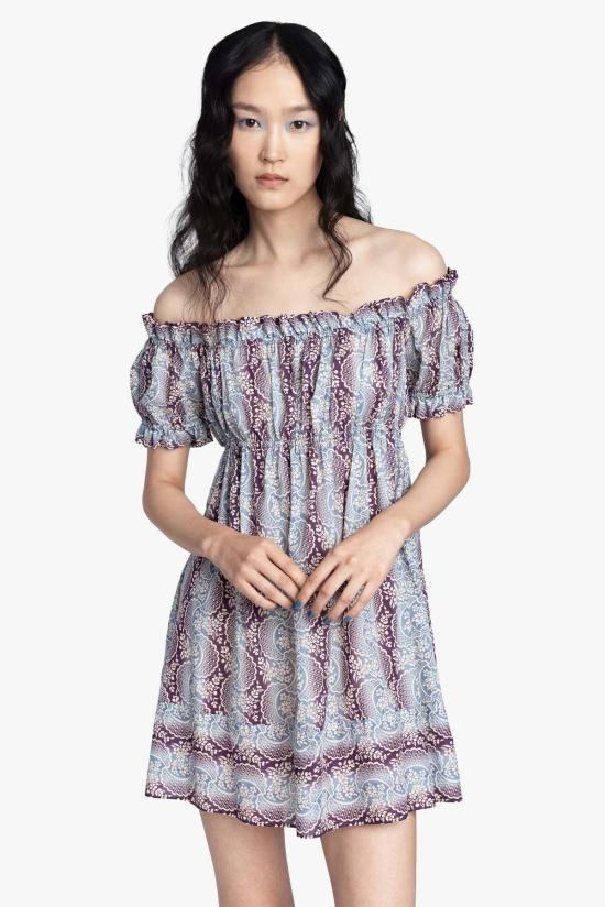  안나 수이 숏 원피스 옴브레 리본 코튼 드레스 - ANNA SUI