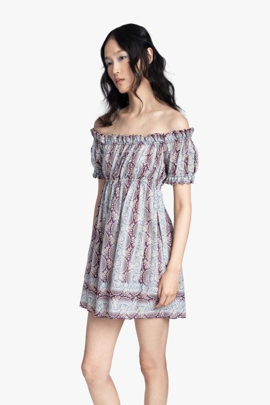  안나 수이 숏 원피스 옴브레 리본 코튼 드레스 - ANNA SUI