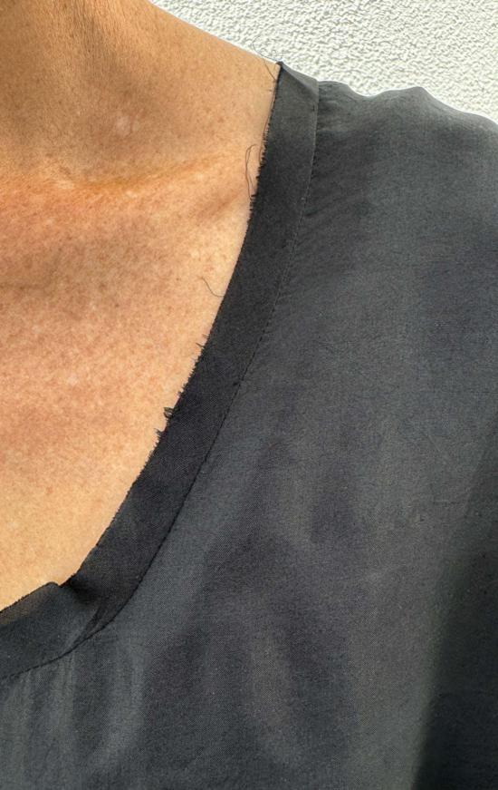  Two 롱 원피스 투 드롭 웨이스트 실크 드레스 블랙 - TWO