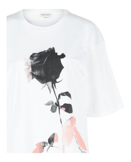  알렉산더 맥퀸 반팔 티셔츠 653557 QZACS 0900 10002 46 White - ALEXANDER MCQUEEN